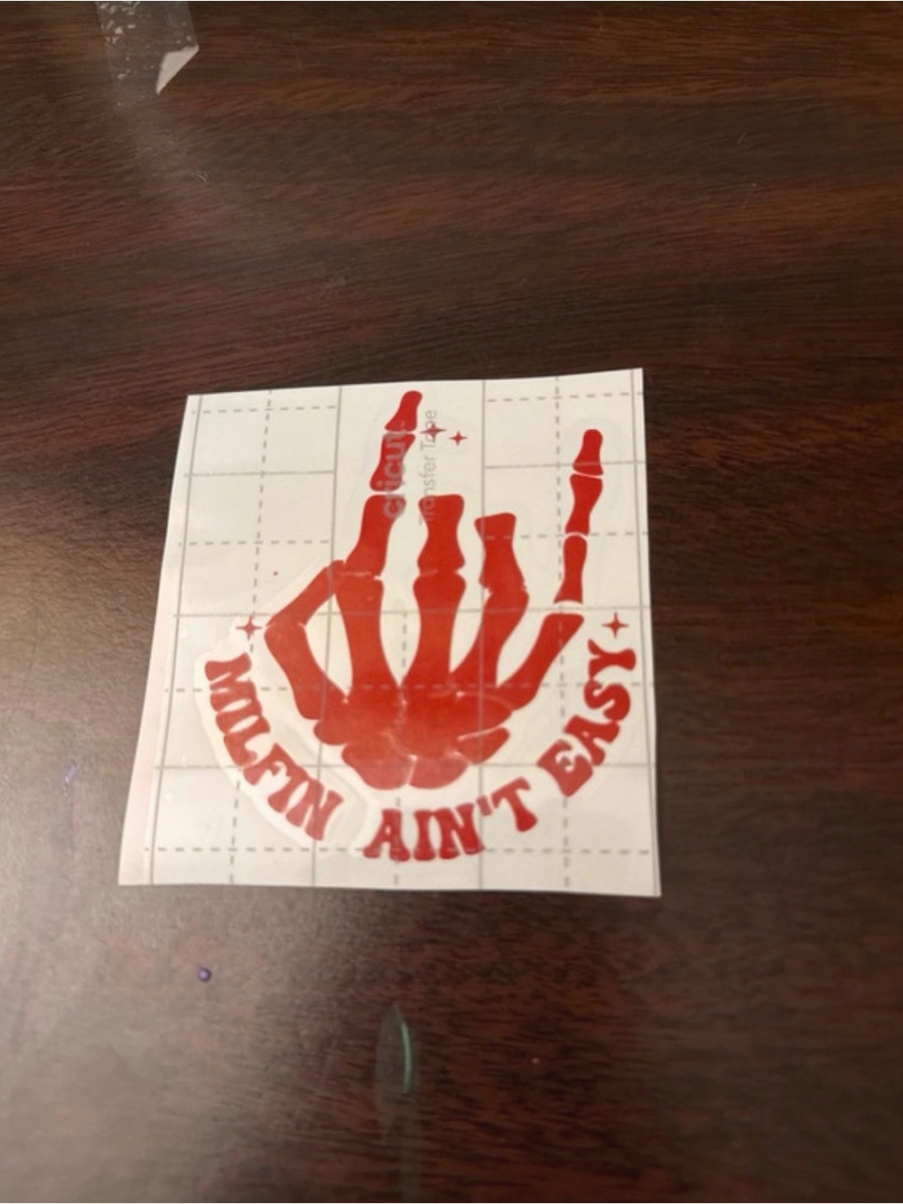 Red Skeleton Hand Vinyl Decal - Unbranded